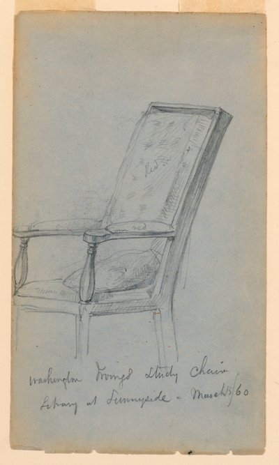 Desenho, Estudo de Washington Irving, 15 de março de 1860 de Daniel Huntington