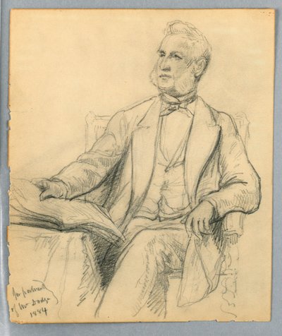 Desenho, William E. Dodge sentado, 1884 de Daniel Huntington