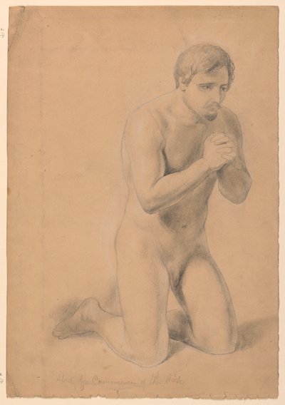 Figura masculina nua, estudo para "Comunhão dos Doentes" de Daniel Huntington