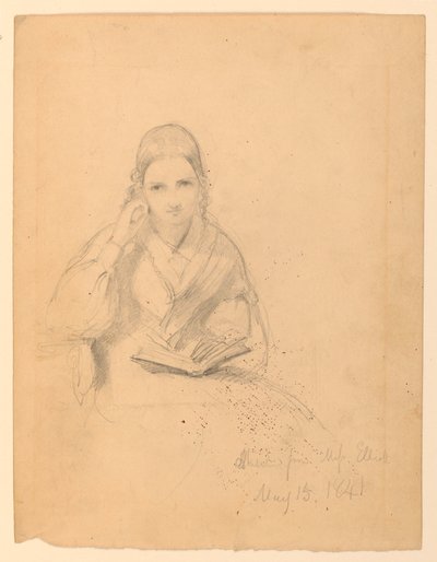 Estudo de retrato de Miss Elliott de Daniel Huntington