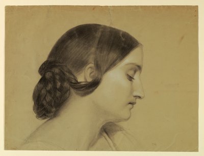 Perfil de uma mulher com um nó trançado de Daniel Huntington