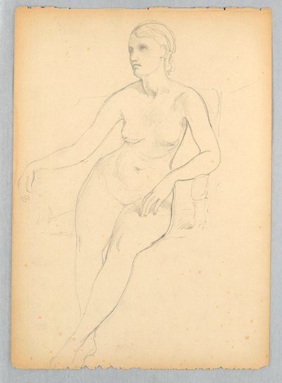 Estudo nu sentado para retrato de Helen Hamersley de Daniel Huntington