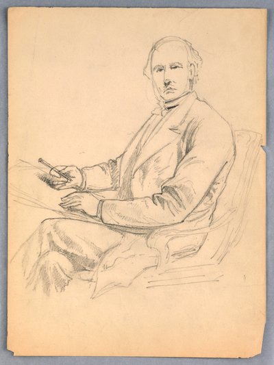 Esboço para Retrato de um Homem Sentado de Daniel Huntington