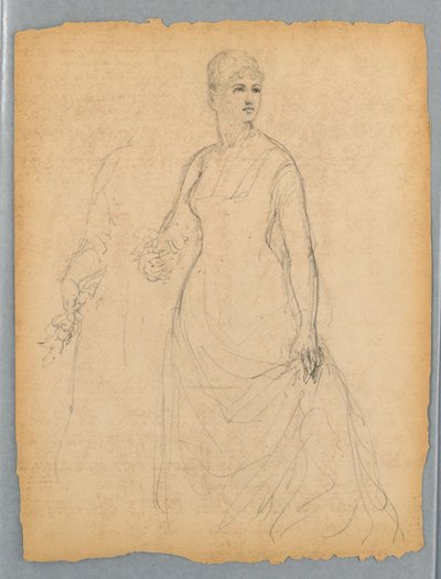 Esboço para retrato de uma mulher em pé de Daniel Huntington