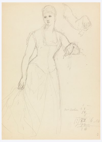 Esboço para um retrato de Bella Worsham de Daniel Huntington