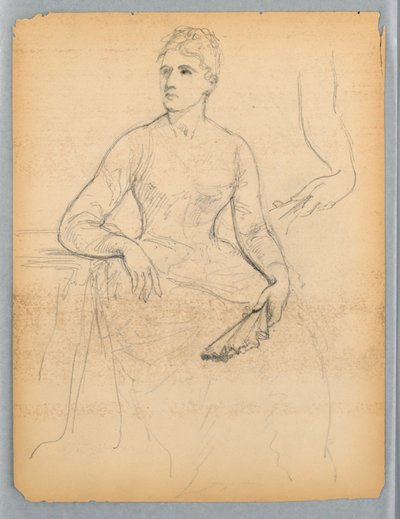 Esboço para um retrato de uma mulher sentada de Daniel Huntington