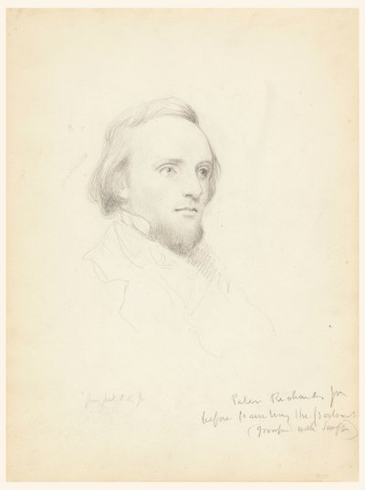 Esboço da cabeça de Peter Richards para seu retrato de Daniel Huntington