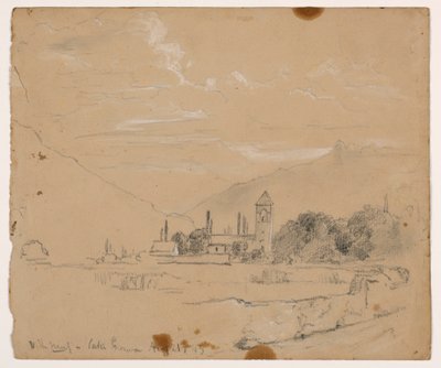 Esboço de Villeneuve, Lago Genebra de Daniel Huntington