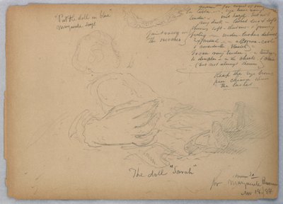 Esboços para o retrato de Marguerite Burrows, 18 de novembro de 1884 de Daniel Huntington