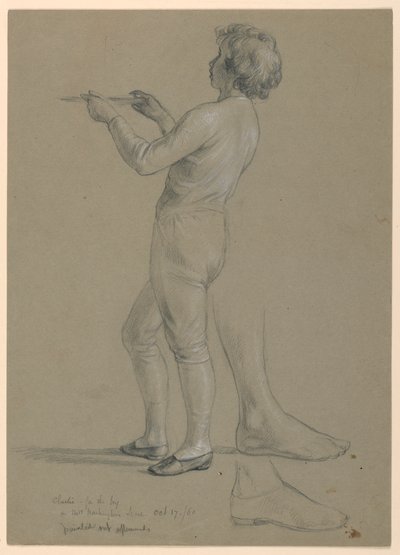 Estudo do menino segurando uma salva para "The Republican Court" (Dia de recepção de Lady Washington) de Daniel Huntington
