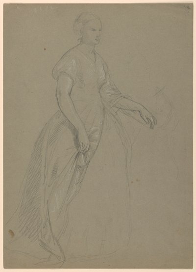 Estudo da Mulher em Pé para "A Corte Republicana" (Dia de Recepção de Lady Washington) de Daniel Huntington