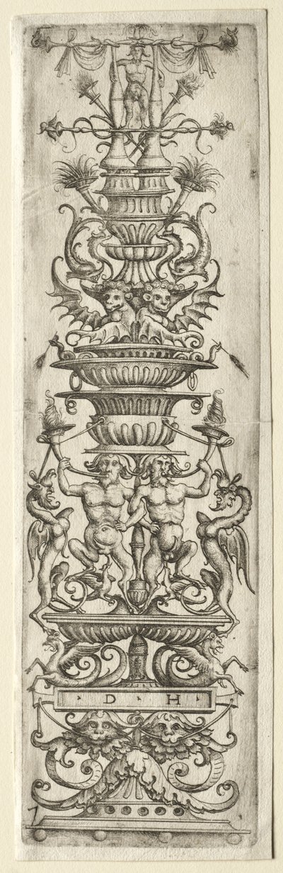 Filé de Ornamento com Candelabro-Ornamento de Daniel I Hopfer