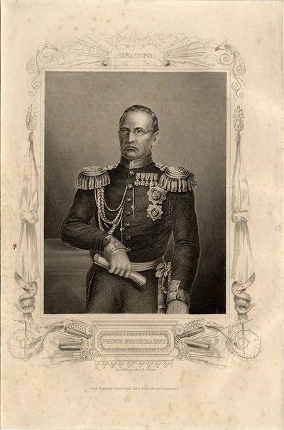 Retrato do príncipe Mikhail Dmitrievich Gorchakov 1795-1861, 1856 de Daniel John Pound