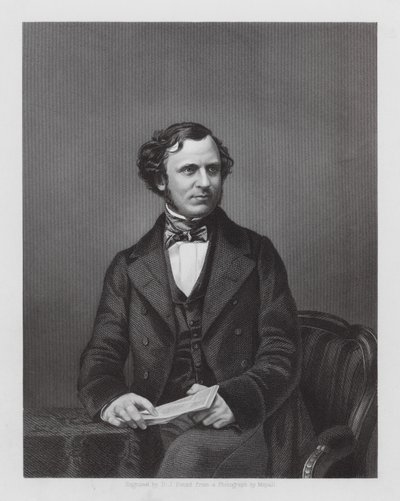Edward Henry Stanley, Lord Stanley, político britânico (gravura) de Daniel John. Pound