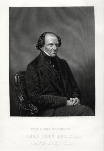 O Honorável John Russell, 1º Earl Russell, estadista liberal britânico, c1880 de Daniel John Pound