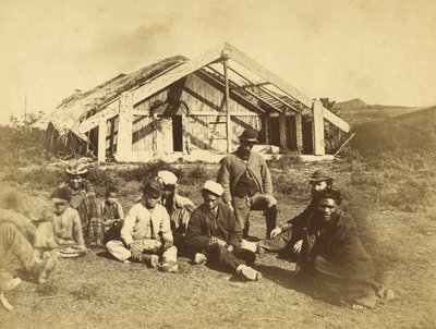 Casa de Kowitis Rununga, Waioneo, baía das ilhas, c.1870 (impressão do albumen) de Daniel Louis Mundy