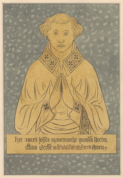 Placa de latão para um Reitor da Igreja de Harlington de Daniel Lysons