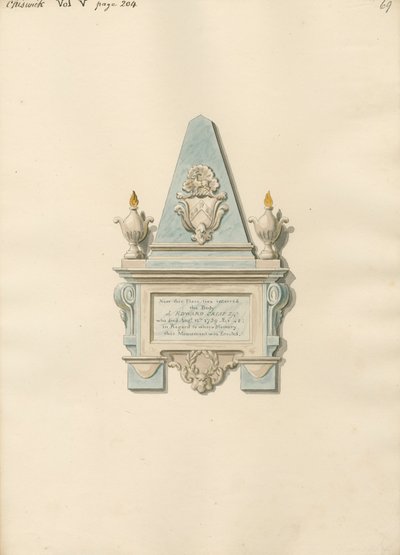 Memorial a Edward Crisp da Igreja de Chiswick de Daniel Lysons