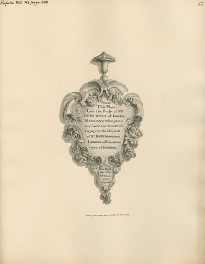 Memorial a John Watt da Igreja de Enfield de Daniel Lysons