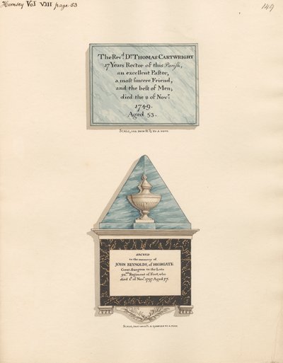 Memorial a Thomas Cartwright e a John Reynolds de Daniel Lysons