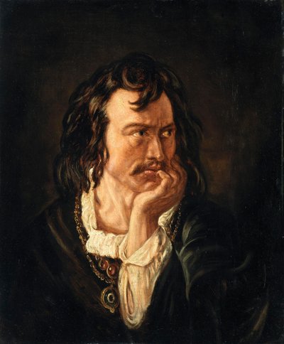 Retrato de Edmund Kean (1787-1833), ator, como Hamlet de Daniel Maclise