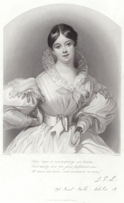 Retrato de Letícia Elizabeth Landon de Daniel Maclise