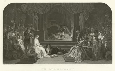 A cena do jogo em Hamlet de Daniel Maclise