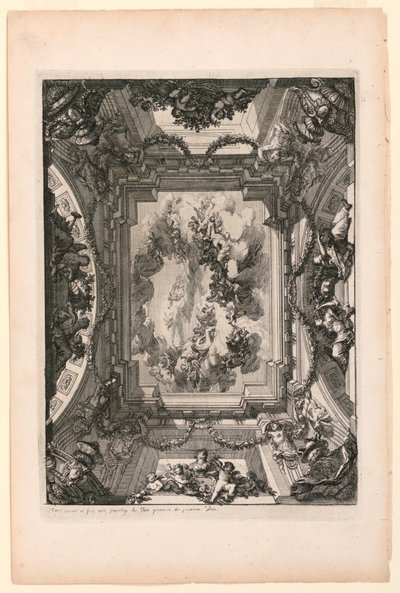Placa em novos livros sobre pinturas para quartos e escadas de Daniel Marot
