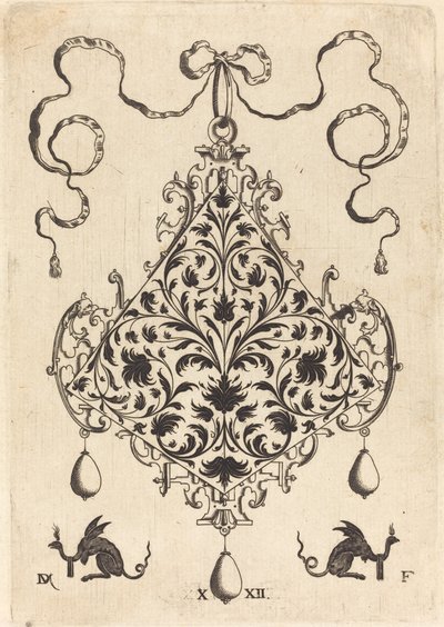 Pingente Grande, Design de Folhagem Ornamental de Daniel Mignot