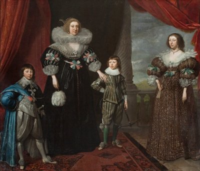 Christian Bruce, Condessa de Devonshire, e seus filhos, c. 1629 (óleo sobre tela) de Daniel Mytens