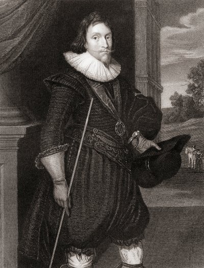 Retrato de James Hamilton (1589-1625), 2º Marquês de Hamilton, de &39;British&39;s Portraits&39;, de 1823 de Daniel Mytens