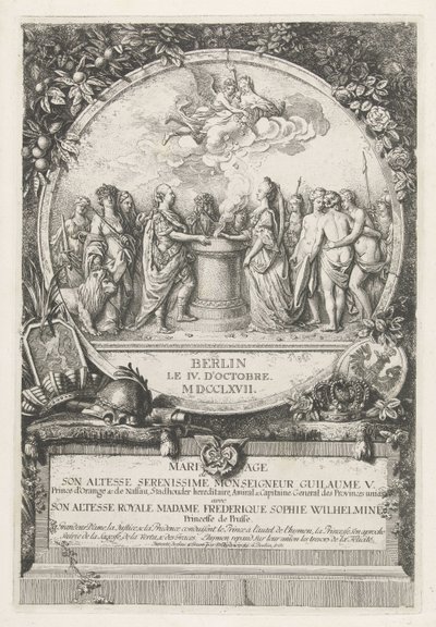 Alegoria do Casamento de Guilherme V e Guilhermina da Prússia, 1767 Mariage de Son Altesse Serenissime Monseigneur Guilaume V. Prince d