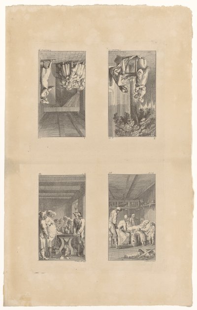 Páginas 1-4 de «Lienhard e Gertrud», de Pestalozzi de Daniel Nikolaus Chodowiecki