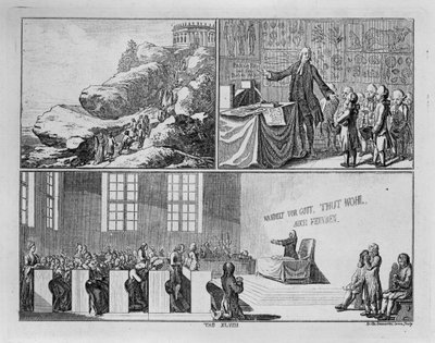 Os efeitos da religião. Sobre a «Obra Elementar» de Basedow, prancha 48. de Daniel Nikolaus Chodowiecki