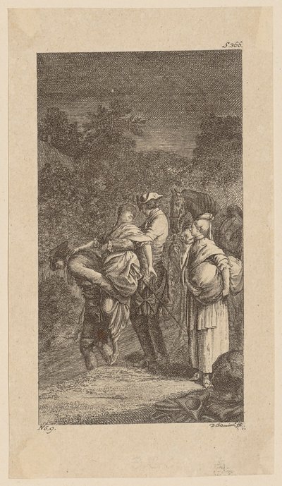 Sequestro da Srta. Martha Tilston e de Alithea Landsoy, página 8 de «Vida, Observações e Opiniões de Johann Bunkel» de Daniel Nikolaus Chodowiecki