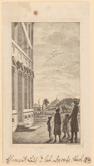 Primeira folha do «Manual Elementar da Língua Latina», de Schulze, Berlim, 1779 de Daniel Nikolaus Chodowiecki