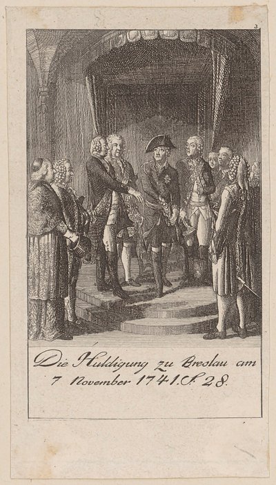 Homenagem em Breslávia em 7 de novembro de 1741 de Daniel Nikolaus Chodowiecki
