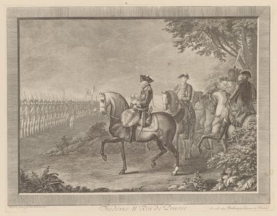 Rei Frederico II da Prússia, parada da guarda em Potsdam de Daniel Nikolaus Chodowiecki