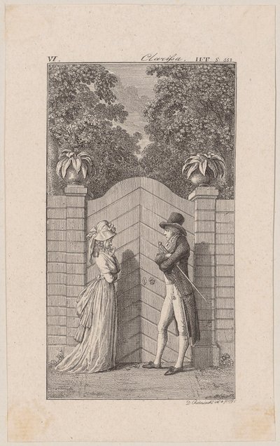 Lovelace persuade Clarisse a deixar-se raptar de Daniel Nikolaus Chodowiecki