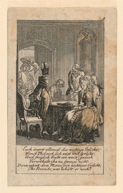 Pomposidade, Ilustração para "Königl: Grosbrit [anian] calendário genealógico para o ano de 1780 Lauenberg por J.G. Berenberg" de Daniel Nikolaus Chodowiecki