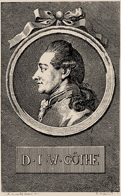 Retrato do autor Johann Wolfgang von Goethe 1749-1832, 1776. de Daniel Nikolaus Chodowiecki