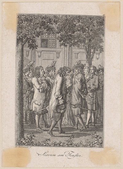 Scarron à janela. Conto de Kretschmann de Daniel Nikolaus Chodowiecki