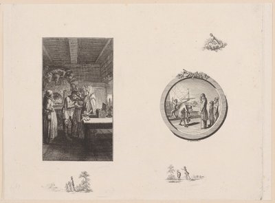 Gravura de título e vinheta para o «Quadro de São Petersburgo» de Storch, primeira parte de Daniel Nikolaus Chodowiecki