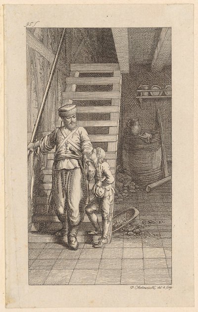 Gravura de rosto para „Wilhelm von Blumenthal“ de Schummel, primeira parte de Daniel Nikolaus Chodowiecki