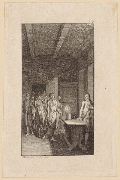 Gravura em cobre da capa do livro «Wilhelm Edelwald», de Westphal de Daniel Nikolaus Chodowiecki