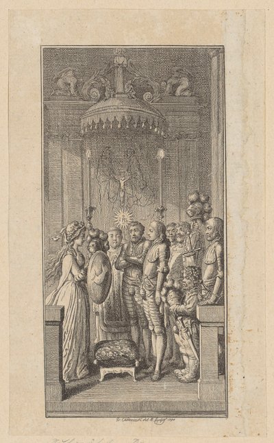 Gravura de frontispício para o romance de cavalaria «Palmerin de Oliva» de Daniel Nikolaus Chodowiecki