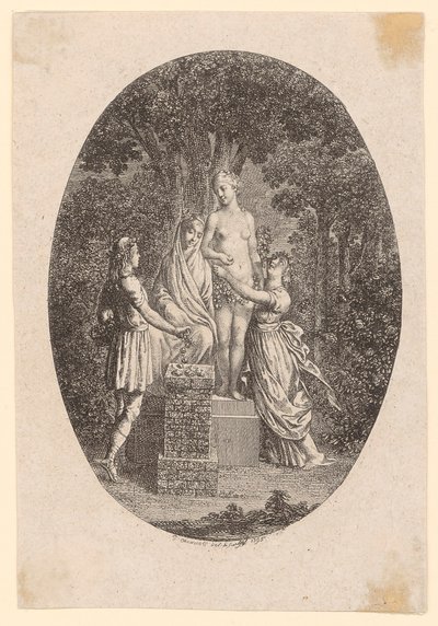 Gravura em cobre da capa de «Feyer der Liebe» de Daniel Nikolaus Chodowiecki