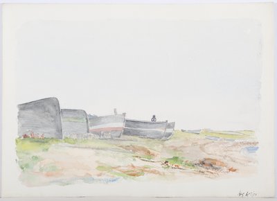 Pesca Cobles, Holy Island, 1895 (lápis e wc no papel) de Daniel Oliver