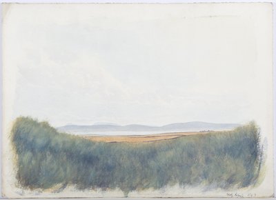 Holy Island, 1893 (lápis e wc no papel) de Daniel Oliver