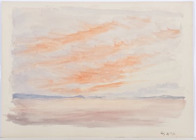 Holy Island, 1895 (lápis e wc no papel) de Daniel Oliver